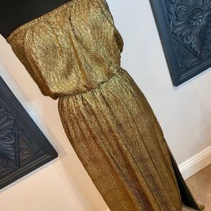 Gianni Bini strapless gold dress size m